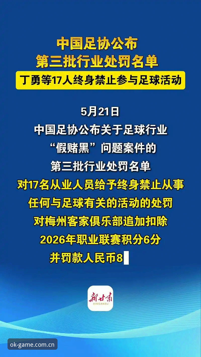 最新ok体育专属阵地 中国足协第三批禁足名单全面解析:65人受罚背后的行业变革与创新治理